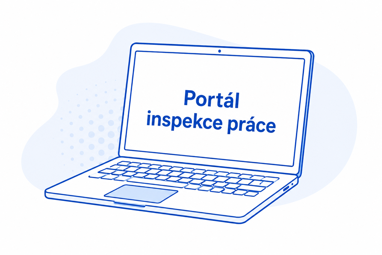 Portál inspekce práce na notebooku